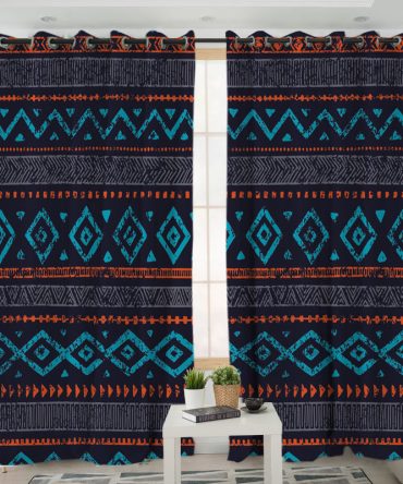 Seamless Ethnic Ornaments Living Room Curtain