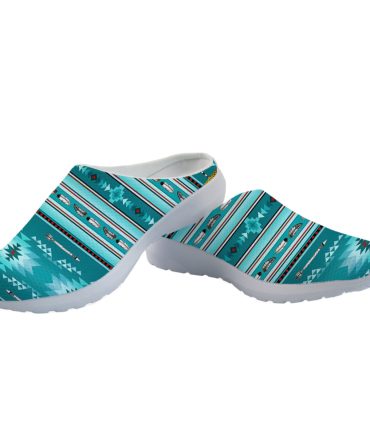 Blue Light Pattern Mesh Slippers