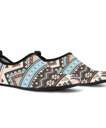 Tribal Striped Seamless Pattern Aqua Shoes