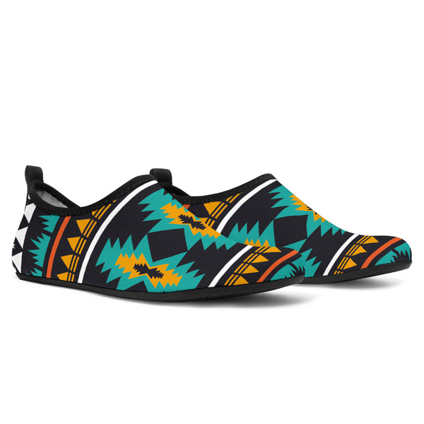 Geometric Ethnic Pattern Aqua Shoes - Image 2