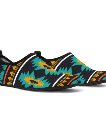 Geometric Ethnic Pattern Aqua Shoes