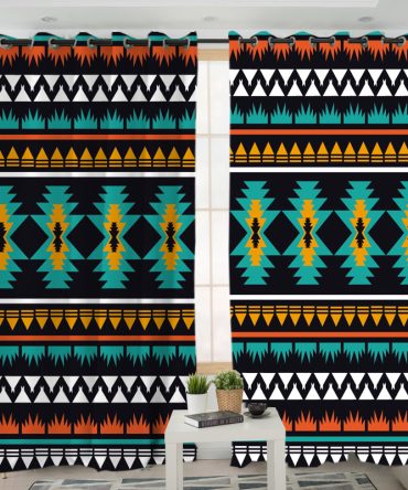 Geometric Ethnic Pattern Living Room Curtain