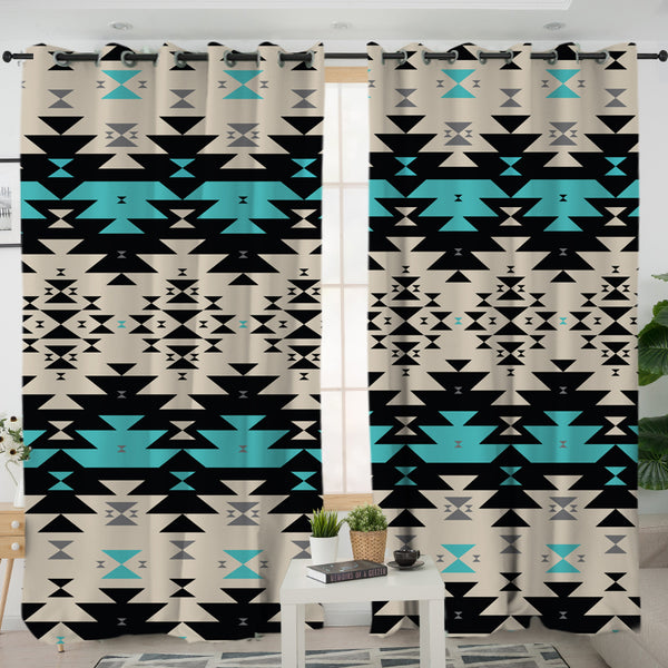 Geometric Seamless Living Room Curtain - Image 2