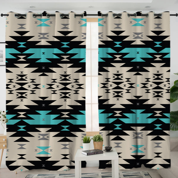 Geometric Seamless Living Room Curtain - Image 3