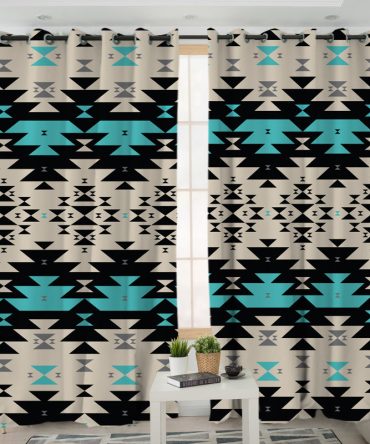 Geometric Seamless Living Room Curtain