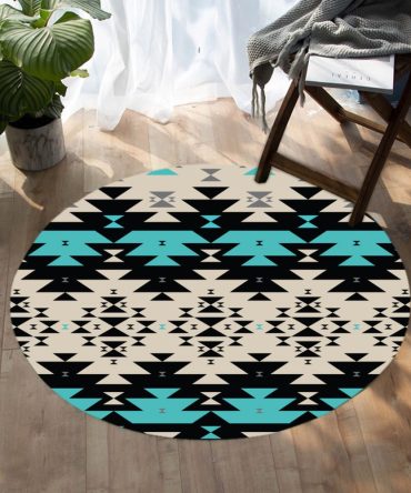Geometric Seamless Pattern Round Carpet