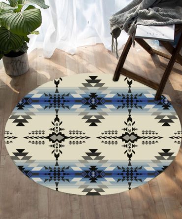 Seamless Geometric Pattern Round Carpet