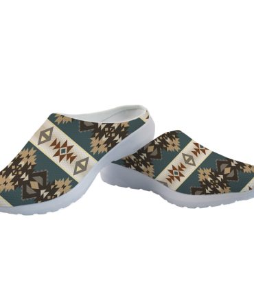 Navajo Geometric Seamless Pattern Mesh Slippers