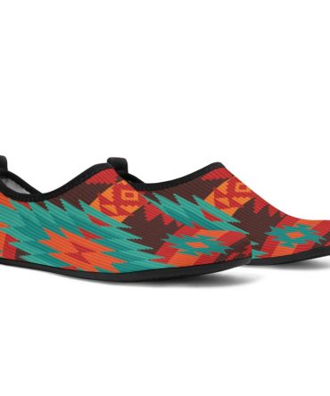 Red Geometric Pattern Aqua Shoes