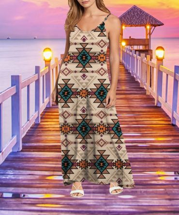 Retro Color Tribal Maxi Dress