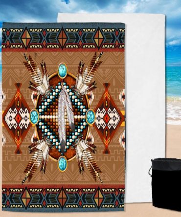 Pattern Brown Mandala American Pool Beach Towel