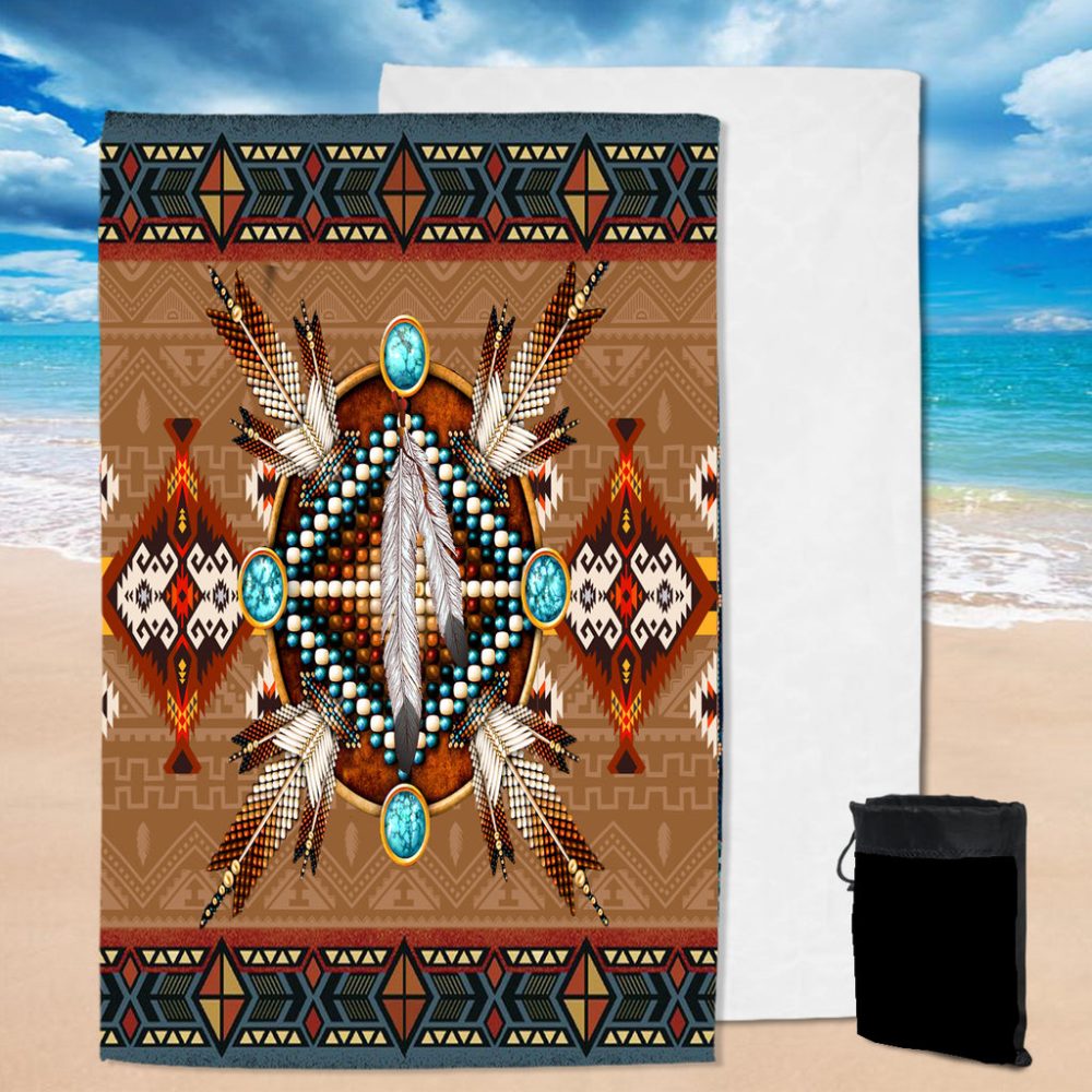 Pattern Brown Mandala American Pool Beach Towel