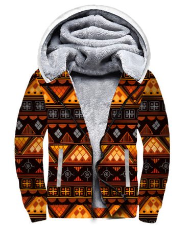 Pattern Orange Native 3D Fleece Hoodie