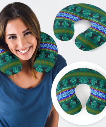 Pattern Blue Native U-Shaped Travel Pillow