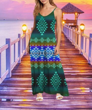 Pattern Color Native Maxi Dress