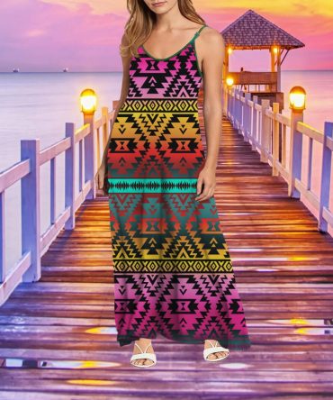 Pattern Color Native Maxi Dress