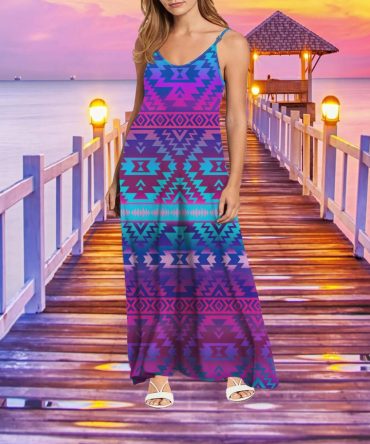 Pattern Color Native Maxi Dress
