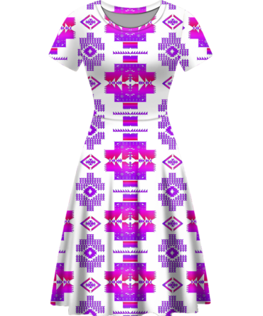 Native Tribes Pattern Round Neck Dress