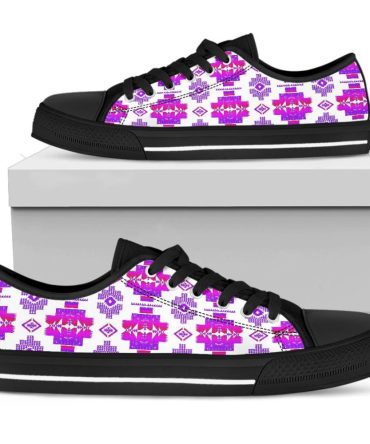 Tribes Pattern Native American Low Top Canvas Shoe