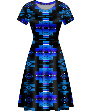 Native Tribes Pattern Round Neck Dress