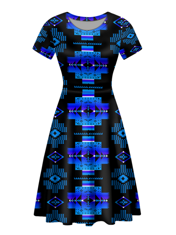 Native Tribes Pattern Round Neck Dress