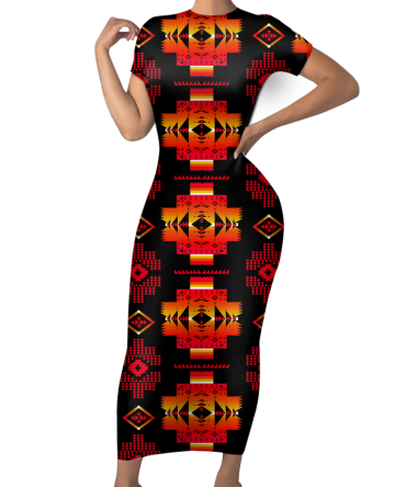 Pattern Native Short-Sleeved Body Dress