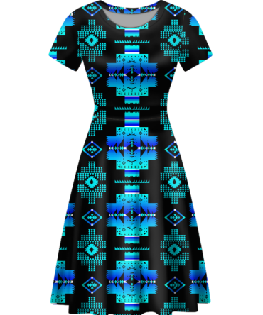 Native Tribes Pattern Round Neck Dress