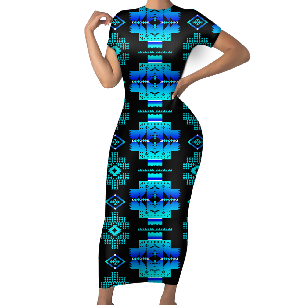 Pattern Native Short-Sleeved Body Dress