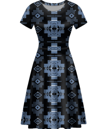 Native Tribes Pattern Round Neck Dress