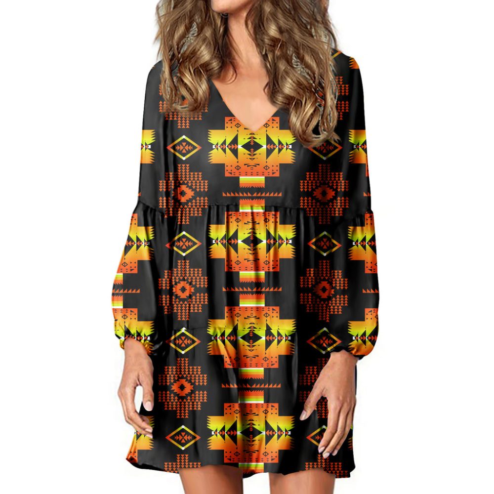 Native Tribes Pattern Native American Swing Dress
