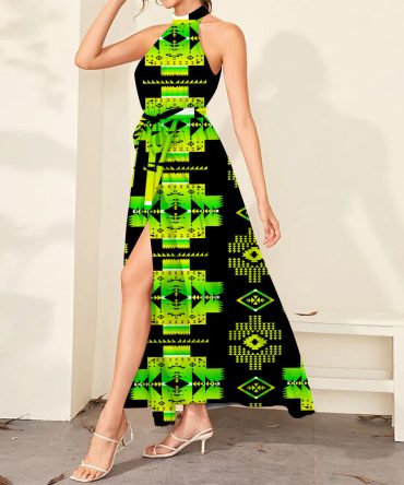 Pattern Tribal Native Dress Maxi Ligation