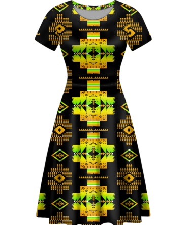 Native Tribes Pattern Round Neck Dress
