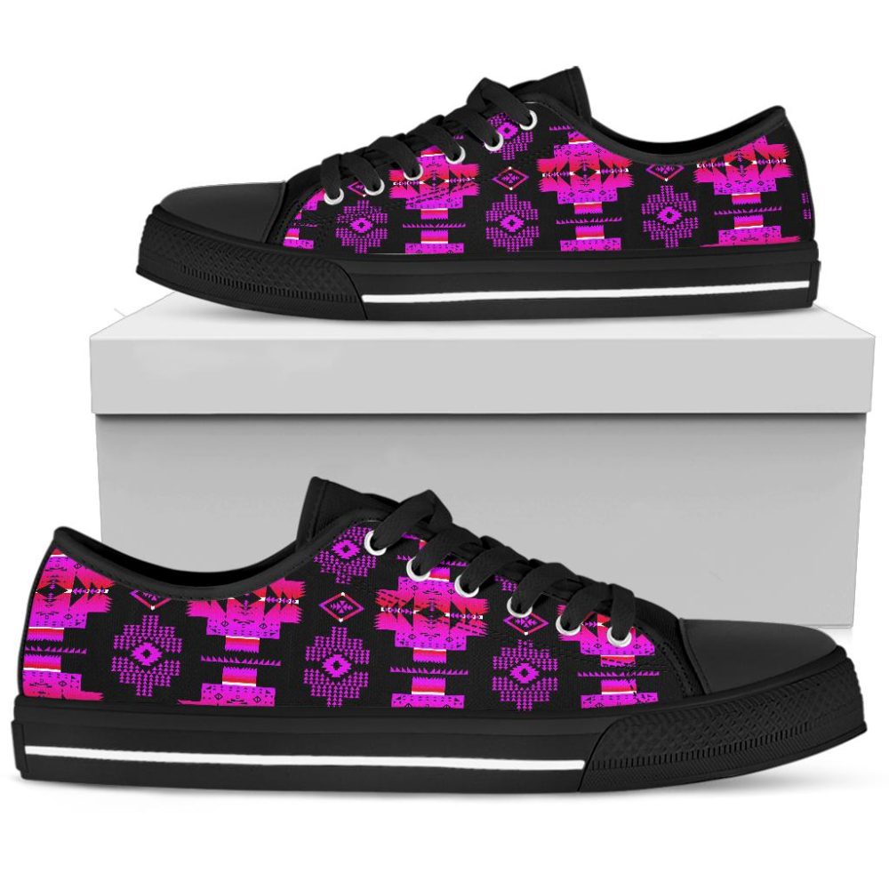 Tribes Pattern Native American Low Top Canvas Shoe
