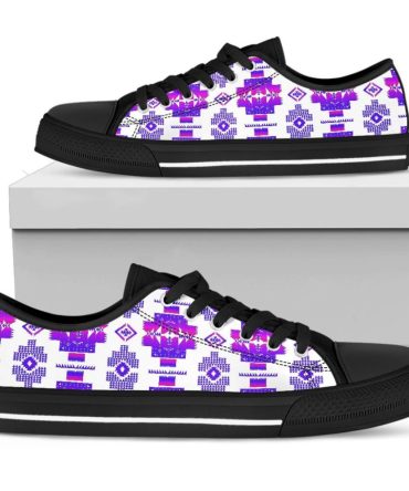 Tribes Pattern Native American Low Top Canvas Shoe