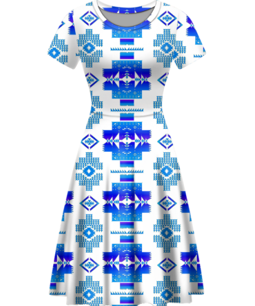 Native Tribes Pattern Round Neck Dress
