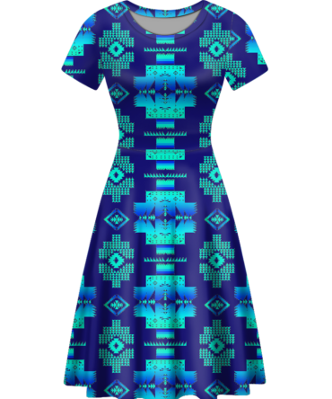 Native Tribes Pattern Round Neck Dress