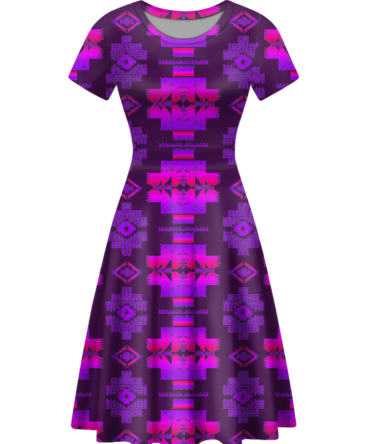 Native Tribes Pattern Round Neck Dress