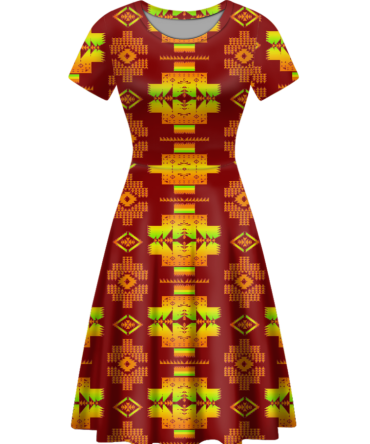 Native Tribes Pattern Round Neck Dress