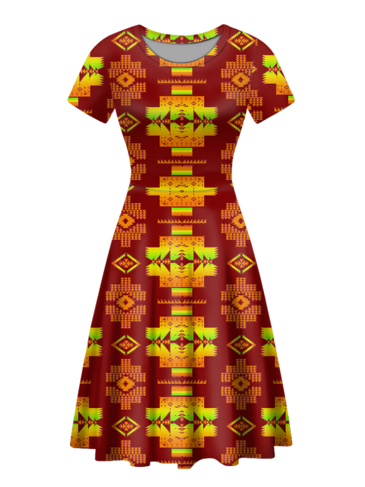 Native Tribes Pattern Round Neck Dress
