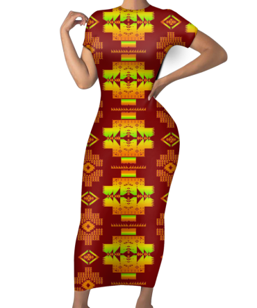 Pattern Native Short-Sleeved Body Dress