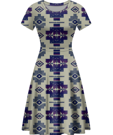 Native Tribes Pattern Round Neck Dress