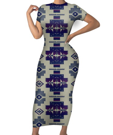 Pattern Native Short-Sleeved Body Dress