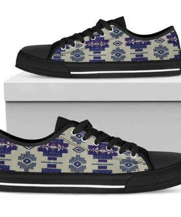 Tribes Pattern Native American Low Top Canvas Shoe
