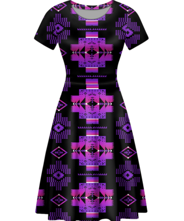 Native Tribes Pattern Round Neck Dress