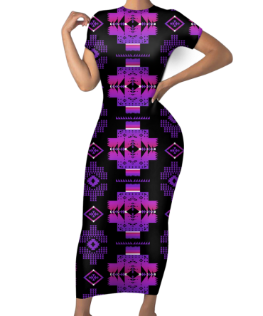 Pattern Native Short-Sleeved Body Dress