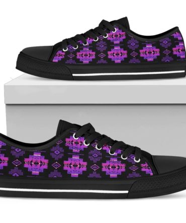 Tribes Pattern Native American Low Top Canvas Shoe
