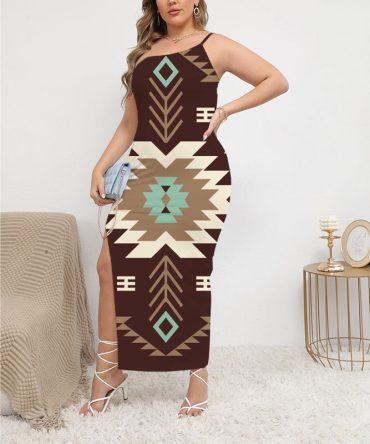 Pattern Native Oblique-Shoulder Exposure Dress With Side Split