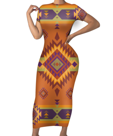 Pattern Native Short-Sleeved Body Dress