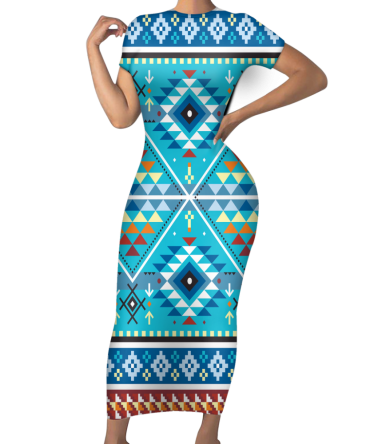 Pattern Native Short-Sleeved Body Dress