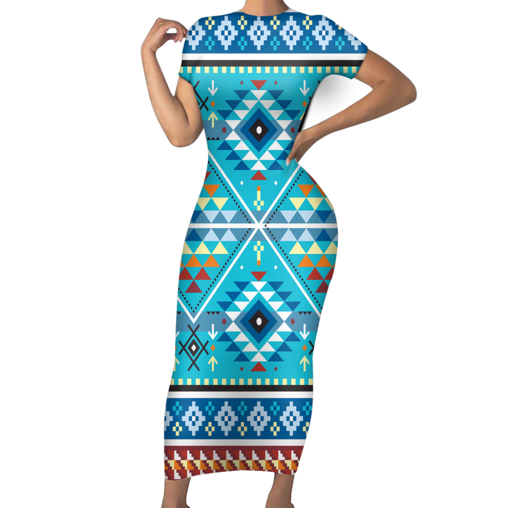 Pattern Native Short-Sleeved Body Dress